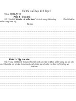 bài thi cuối học kì II lớp 5 năm 2009-2010