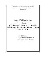 Các phương pháp giải phương trình một ẩn trong chương trình toán THCS