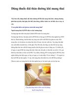 Dùng thuốc đái tháo đường khi mang thai potx