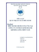 ĐIỀU HÀNH CHUỖI CUNG ỨNG TẠI CÔNG TY CỔ PHẦN KINH DOANH KHÍ HÓA LỎNG MIỀN NAM