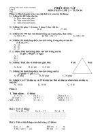 De kiem tra thu mon toan - lop 2 - ki 2