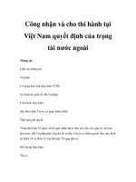 Công nhận và cho thi hành tại Việt Nam quyết định của trọng tài nước ngoài docx