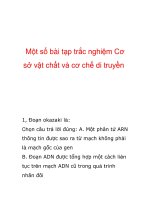 Một số bài tạp trắc nghiệm Cơ sở vật chất và cơ chế di truyền pot