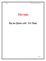 Tiểu luận thiết lập và thẩm định dự án đầu tư dự án quán café tri thức