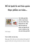 Để tủ lạnh là nơi bảo quản thực phẩm an toàn... ppsx