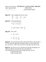 KSCL cuối năm Toán 6 (năm học 2009-2010)