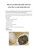 Bữa ăn yêu thích nhà mình: Tôm rim nước dừa và canh mướp nấm rơm doc