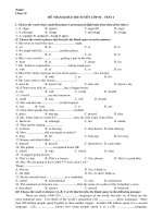 Đề thi tham khao tuyên sinh lơp 10