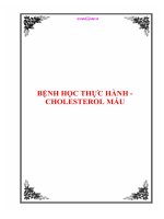 BỆNH HỌC THỰC HÀNH - CHOLESTEROL MÁU ppt