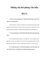 Những câu hỏi phỏng vấn mẫu (Kỳ 2) potx