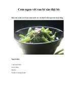 Cơm ngon với rau bí xào thịt bò pot