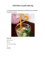 Giải khát trà quất mật ong ppt