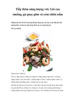 Tiếp thêm năng lượng với: Gỏi rau muống, gà quay giòn và cơm chiên nấm potx