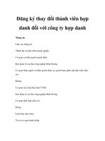 Đăng ký thay đổi thành viên hợp danh đối với công ty hợp danh pot