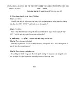 Đề thi thử THPT Môn Sử TP HCM