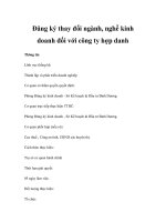 Đăng ký thay đổi ngành, nghề kinh doanh đối với công ty hợp danh pot