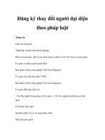 Đăng ký thay đổi người đại diện theo pháp luật ppt