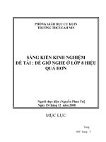 SÁNG KIẾN KINH NGHIỆM ĐỂ GIỜ NGHE Ở LỚP 8 HIỆU QUẢ HƠN