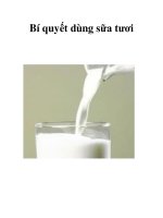 Bí quyết dùng sữa tươi pdf