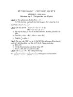 Đề thi KSCL môn toán khối 7 học kỳ II năm học 2009-2010