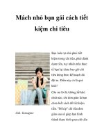 Mách nhỏ bạn gái cách tiết kiệm chi tiêu docx