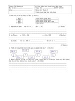 Toán 3: Đề thi KT đầu năm học 2007-2008
