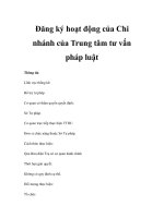 Đăng ký hoạt động của Chi nhánh của Trung tâm tư vấn pháp luật ppsx