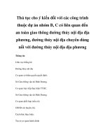 Thủ tục cho ý kiến đối với các công trình thuộc dự án nhóm B, C có liên quan đến an toàn giao thông đường thủy nội địa địa phương, đường thủy nội địa chuyên dùng nối với đường thủy nội địa địa phương ppt