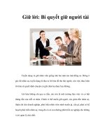 Giữ lời: Bí quyết giữ người tài ppt