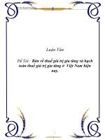 Luận văn: tài “Bàn về thuế giá trị gia tăng và hạch toán thuế giá trị gia tăng ở Việt Nam hiện nay”. ppsx