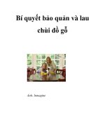 Bí quyết bảo quản và lau chùi đồ gỗ ppt