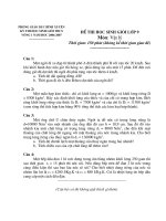 Đề thi HSG huyện môn Vật Lý