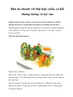 Bữa ăn nhanh với thịt luộc cuốn, cá hồi chưng tương và mỳ xào pptx