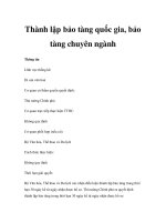 Thành lập bảo tàng quốc gia, bảo tàng chuyên ngành potx