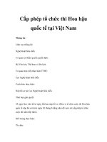 Cấp phép tổ chức thi Hoa hậu quốc tế tại Việt Nam potx