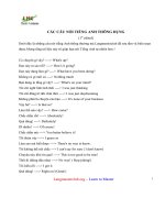 các câu nói tiếng anh thông dụng