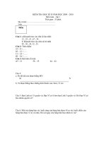 ĐẾ THI CUỐI NĂM MÔN TOÁN LỚP 1