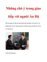 Những chú ý trong giao tiếp với người Ấn Độ potx