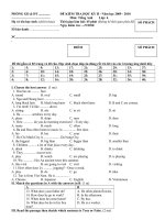 KIỂM TRA HK2 (100% TRẮC NGHIỆM)