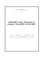 Office2007 cơ bản: Tổng quan về Explorer, Word 2007 và Excel 2007 ppt