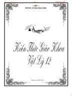 Kiến thức giáo khoa môn vật lý lớp 12