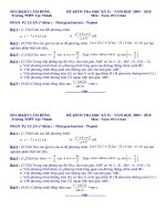 Đề Thi HK2 -Toán 10 2009 -2010 (tự luận)