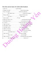 Chia ĐT theo thì - Lớp 9