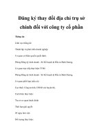 Đăng ký thay đổi địa chỉ trụ sở chính đối với công ty cổ phần pot