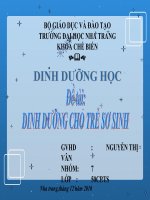 Báo cáo: dinh dưỡng trẻ sơ sinh pot