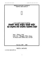 SÁNG KIẾN KINH NGHIỆM PHÁT HUY HIỆU QUẢ VIỆC SỬ DỤNG ĐỒ DÙNG TRONG DẠY HỌC