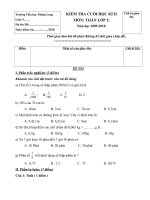 ĐỀ KIỂM TRA TOÁN LỚP 5 TRƯỜNG THTL
