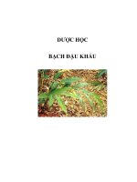 DƯỢC HỌC - BẠCH ĐẬU KHẤU doc