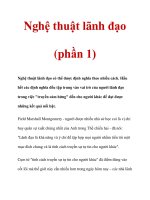 Nghệ thuật lãnh đạo (phần 1) ppt