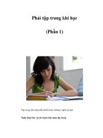Phải tập trung khi học (Phần 1) pps